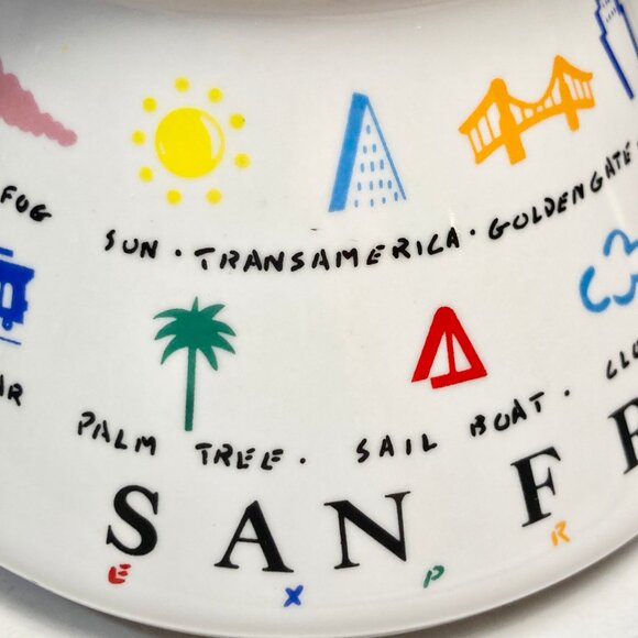 Vintage Spillproof Ceramic Coffee Mug Cup San Francisco Souvenir Luke A Tuke '87 - Picture 10 of 12